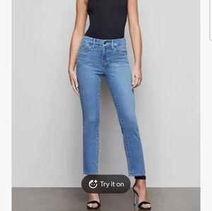 Good American Classic Blue Straight Leg Jeans